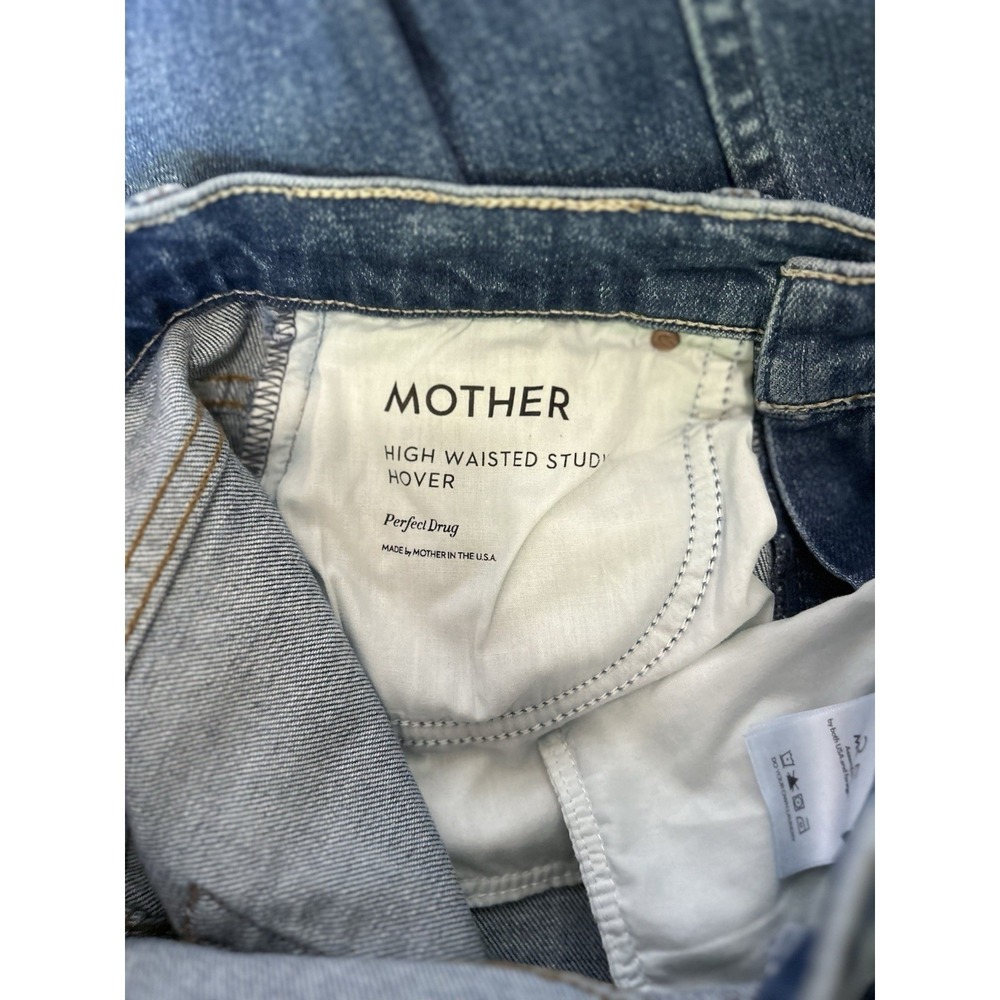 MOTHER Superior Jeans High Waisted Raw Fray Hem Study Hover 25 X 27 - Picture 3 of 15